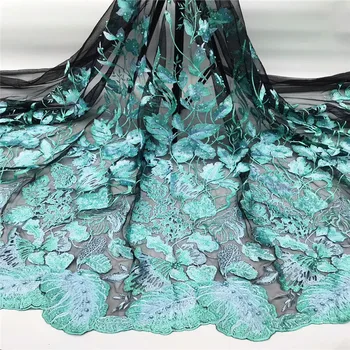 

New african Lace Fabrics African Nigerian Tulle Mesh Lace Fabric for Wedding dress Velvet Lace Fabrics with Stones jl6-29