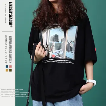 

Lindsey Seader 2020 Men's City Sunshine In The Morning Printed Short Sleeve T Shirts Cotton Tops Tees Fashion Streetwear Tshirts