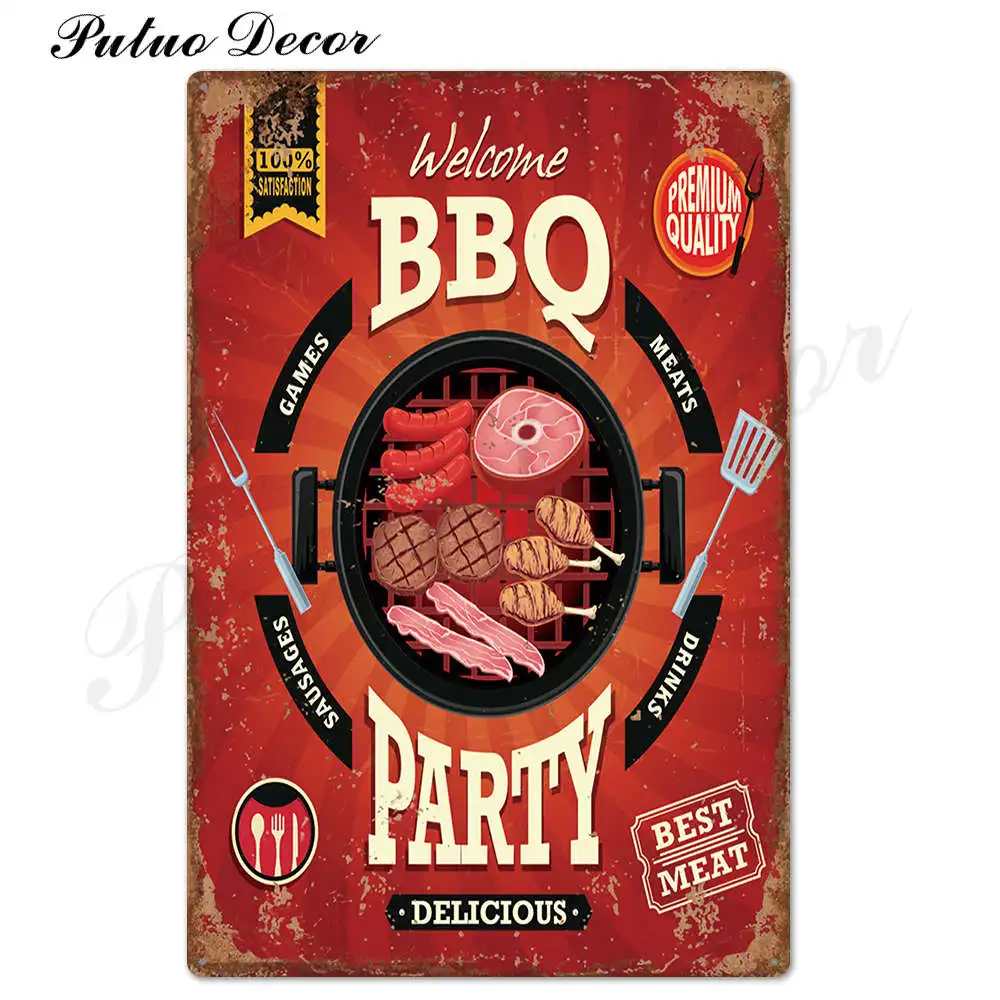 TH0187 DAD'S BBQ металлическая Оловянная табличка, Металлический Настенный декор для барбекю, бара, паба, кухни, вечерние, винтажные металлические знаки, железная живопись - Цвет: TH0187