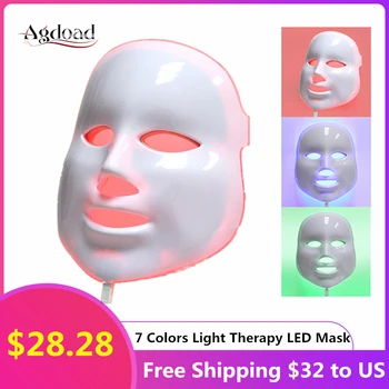 

7 Colors LED Facial Mask Beauty Skin Rejuvenation Anti Wrinkles Lifting Machine Red Light Therapy Massage For Face Skincare Tool