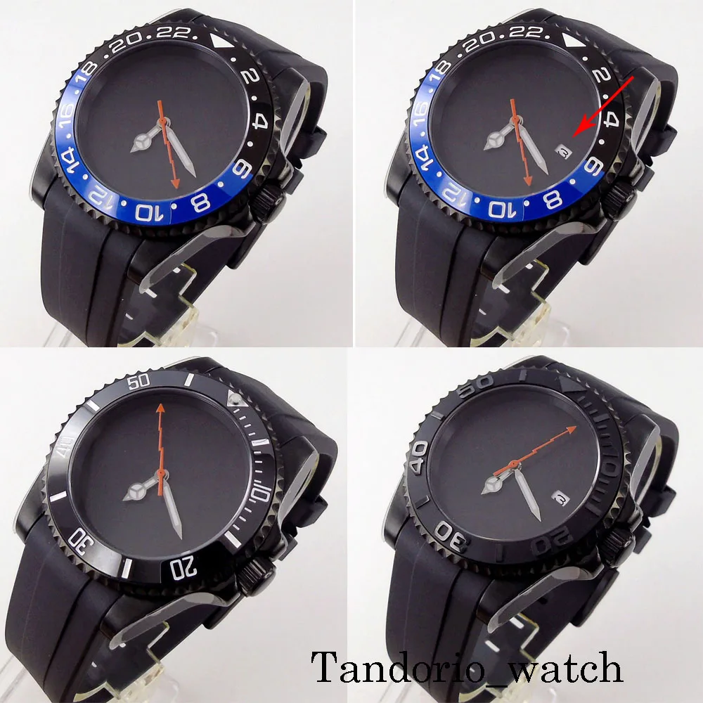 

BLIGER Black PVD Plated Automatic Men Watch 40mm NH35A PT5000 Movement Sapphire Glass Black Sterile Dial Rubber Strap Glass Back