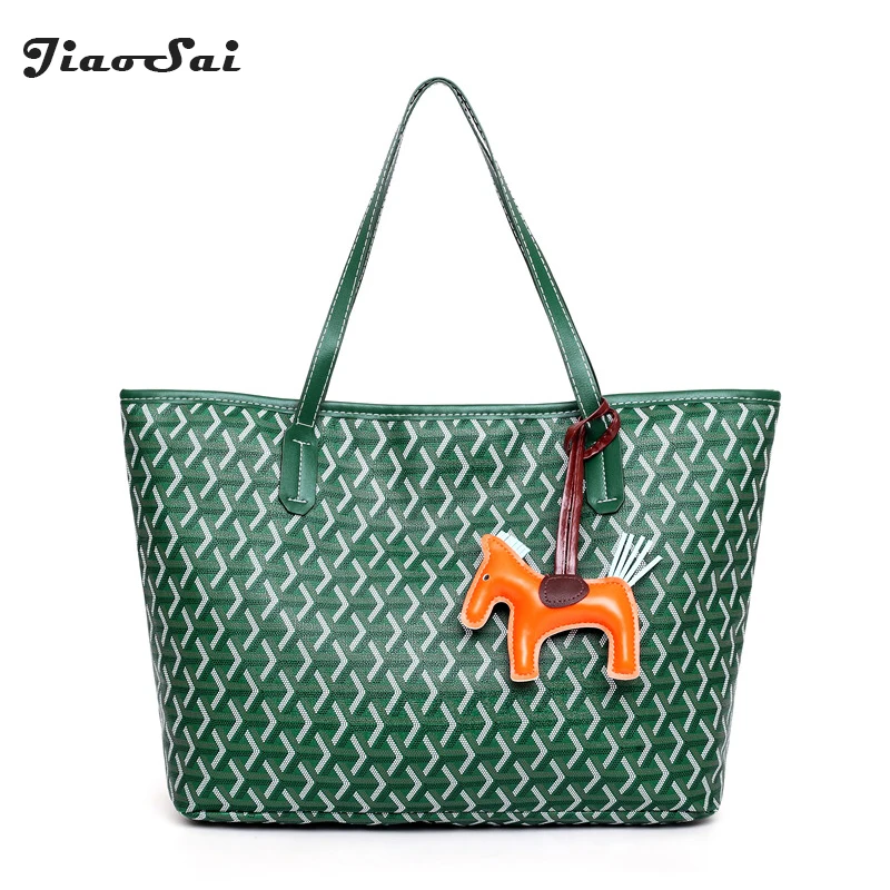 

Large Capacity Dog Tooth Printing Tote Bag for Women Pu Leather Shoulde Shopping Bag Lady Hand Bags with Toys Sac A Main 2019