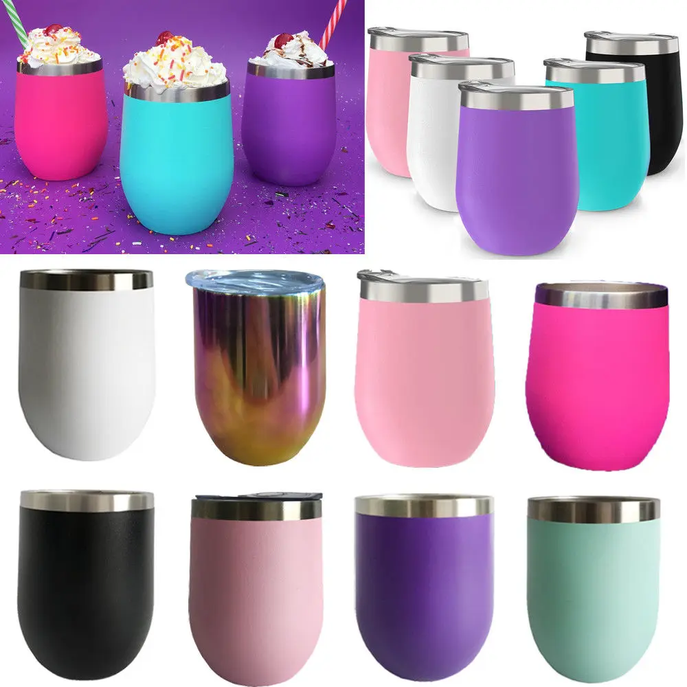 12 унций термос чашка чайник кофейные кружки из нержавеющей стали Stemless красное вино и коктейльные бокалы бар напиток пивная чашка дорожная кружка