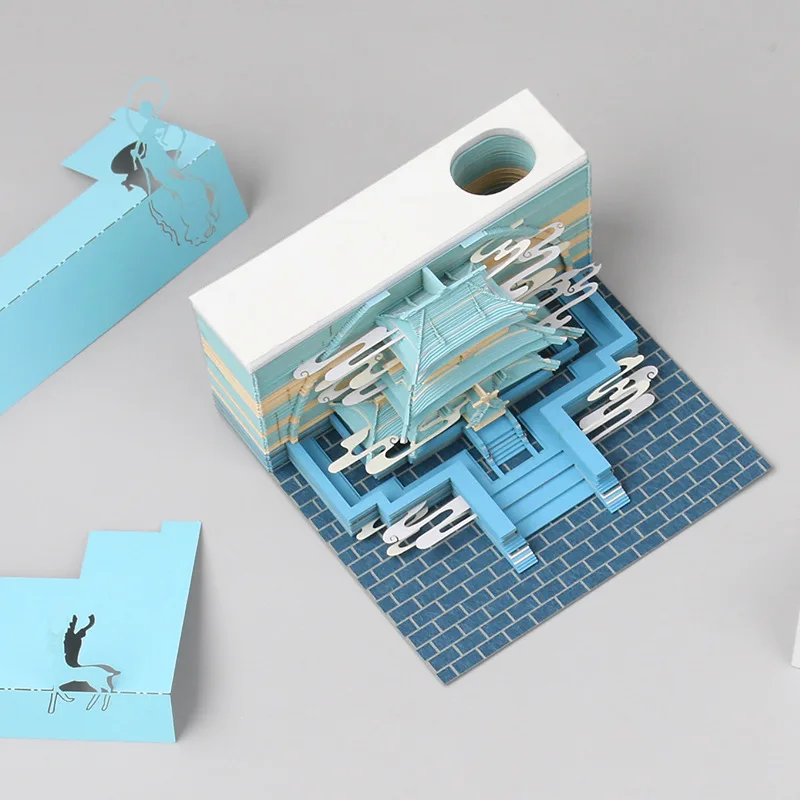 3D 메모 패드 Led 조명 참신 유명한 영화 빌딩 블록 3D 노트 패드 해리 디자인 생일 선물