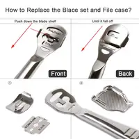 Foot Callus Shaver Heel urządzenie do usuwania zrogowaciałego naskórka Hand Feet Pedicure Razor Tool golarki uchwyt ze stali nierdzewnej 10 ostrzy narzędzia do pielęgnacji stóp 6