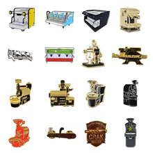 Бариста байкерс брошь из Желтой меди значок в ретростиле кофе машина колье с подвесками булавка украшение воротника