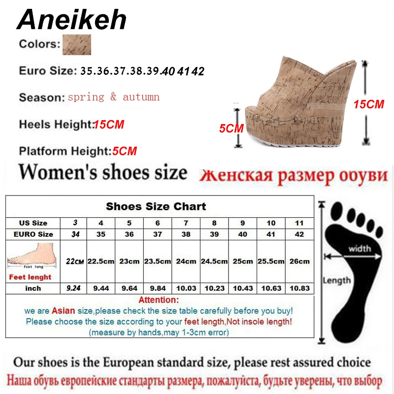 Aneikeh/новые туфли-лодочки на танкетке с открытым носком для отдыха Женские однотонные туфли-лодочки без шнуровки на высоком каблуке с ремешком на пятке обувь для вечеринок Повседневная обувь, Размеры 35-42