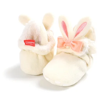 

Baby Girl Autumn Winter First walker Infant Cute Rabbit Dot Anti-slip Shoes Newborn Super Keep Warm Cashmere Baby shoes