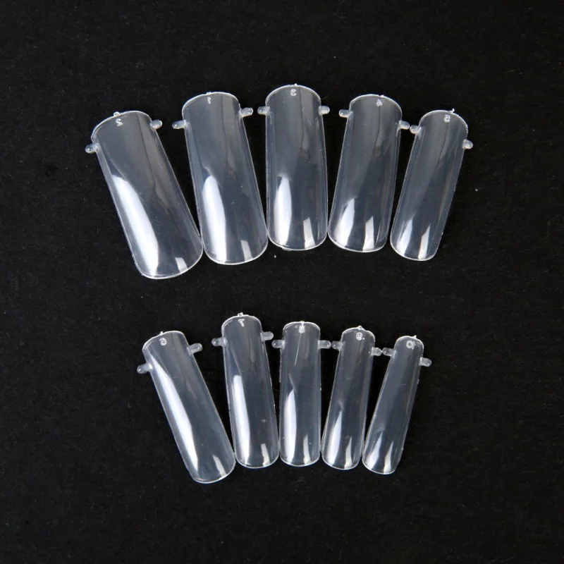 100pcs Natural Crystal Nail Mould Acrylic UV Gel French False Nail Tips Manicure DIY Art Salon Fake Stickers