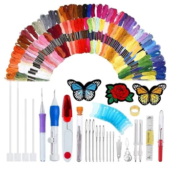 

DIY Magic Embroidery Stitching Needle Tool Stitching Punch Pen Sets DIY Craft Sewing Tool for Sewing Knitting Embroidery