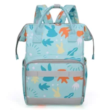 Sac de maternité imprimé dessin animé pour maman, sac à dos étanche en Nylon de grande capacité, sac à couches pour voyage en plein air, sac d'allaitement pour bébé 37*26*17CM