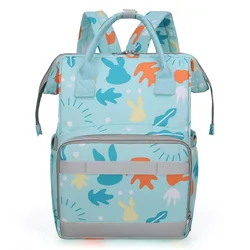 Sac de maternité imprimé dessin animé pour maman, sac à dos étanche en Nylon de grande capacité, sac à couches pour voyage en plein air, sac d'allaitement pour bébé 37*26*17CM 