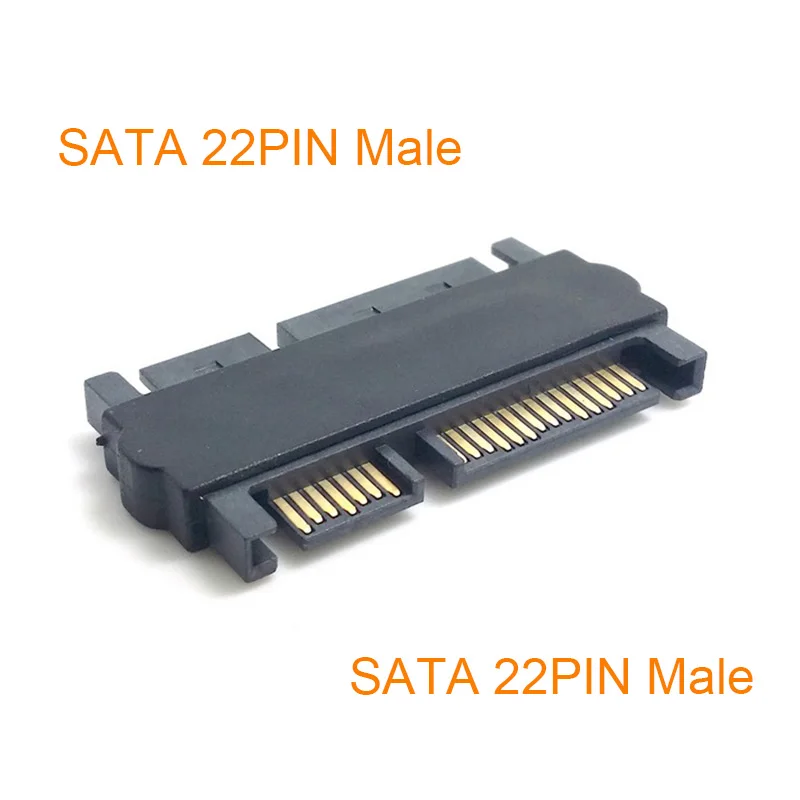SATA Male to SATA Male Adapter Converter 22Pin Sata With 7pin+15pin FeMale to Male SATA Power Data Cable