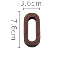 Black Walnut Wall English Alphabet Numbers Combination House Cafe Bar DIY Adhesive Wooden Decoration Letters Numbes O