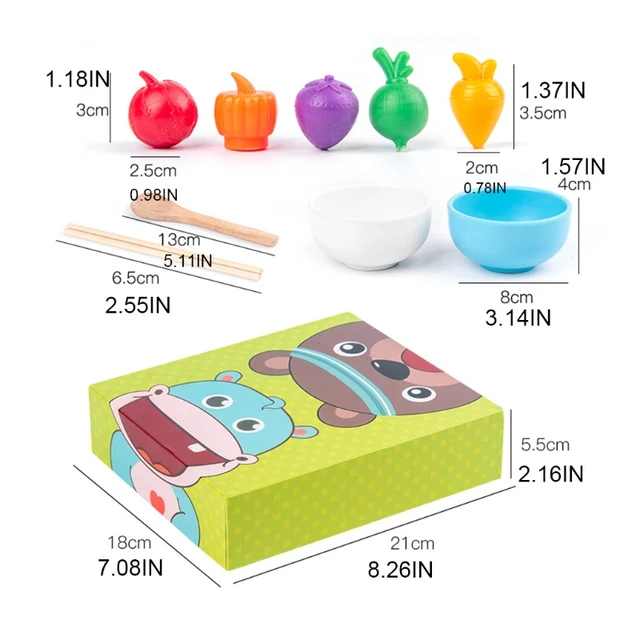 Montessori Toy Simulation Feeding Game Set Fine Motor Skill Training Stimulation Hand-Eye Coordination for Baby 1Year+ P31B 6