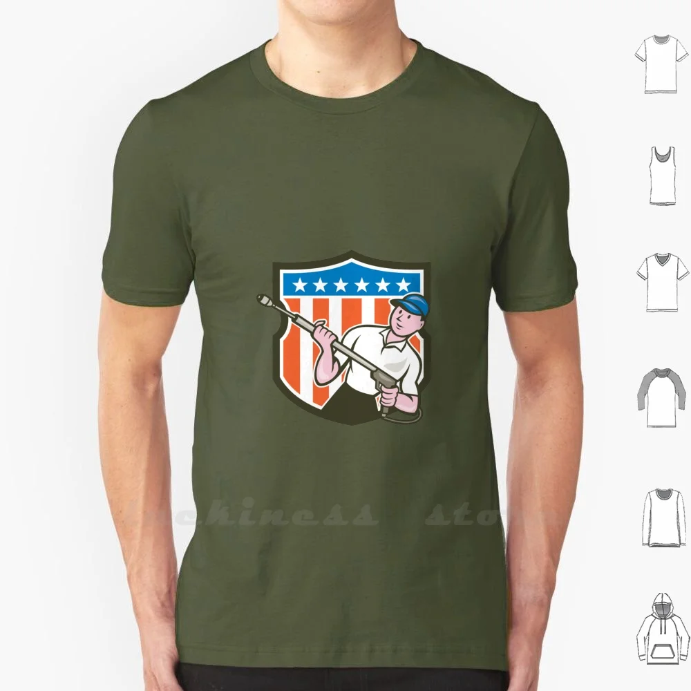 Idropulitrice Water Blaster Usa Flag Cartoon T Shirt 100% Cotone Fai Da Te S-6Xl Idropulitrice Water Blaster Cleaner