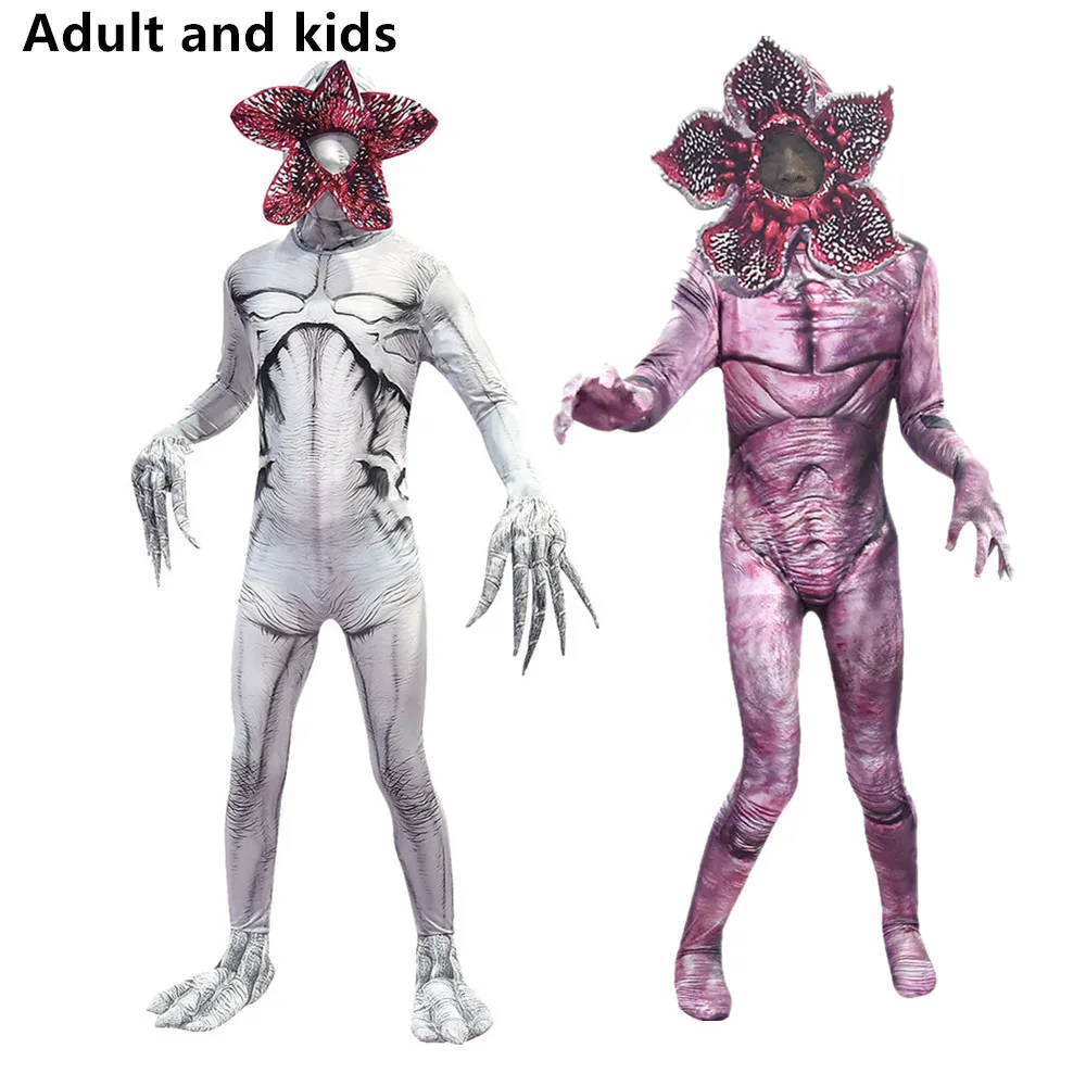 

Demogorgon Halloween Costume for Kids Stranger Things Man-eater Flower Scary Fortress Cosplay Carnival Party Creepy Clothes Mask