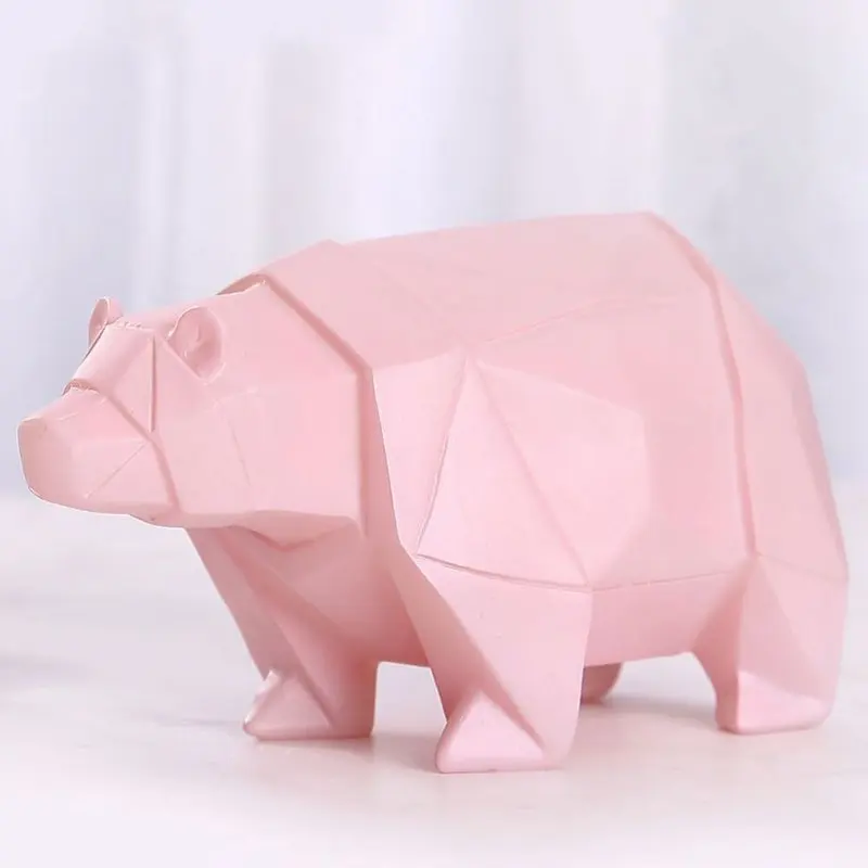 pink Прикроватный светильник с полярным медведем, домашний, чистый цвет, креативный, из синтетической смолы, в виде животного, 18,5*8*9,5 см, художественный, простой, стильный, ночной Светильник - Испускаемый цвет: pink