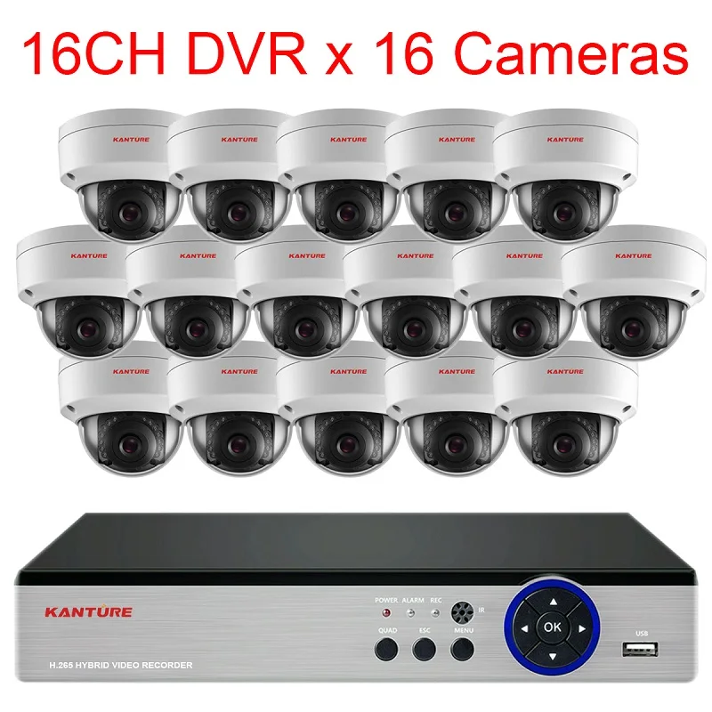 KANTURE h.265+ 16CH 4MP CCTV DVR система AHD 3MP Антивандальная система безопасности для помещений и улицы камера ночного видения комплект видеонаблюдения - Цвет: 16CH DVR x 16 Camera