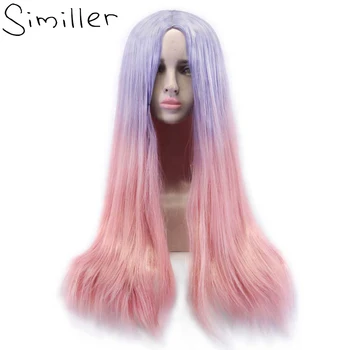 

Similler Long Straight High Temperature Fiber Women Synthetic Wigs Ombre Hair Multicolor Cosplay Wig