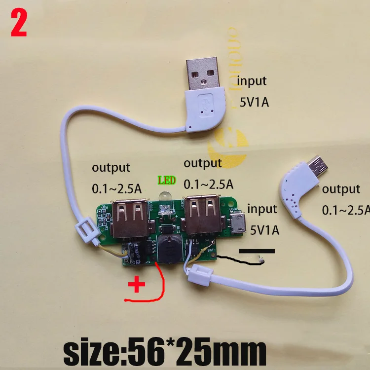 5 в 2.5A блок питания PCB плата для мобильных аккумуляторов контроллер зарядки два порта usb ЖК-экран аксессуары для самостоятельной замены - Цвет: 2