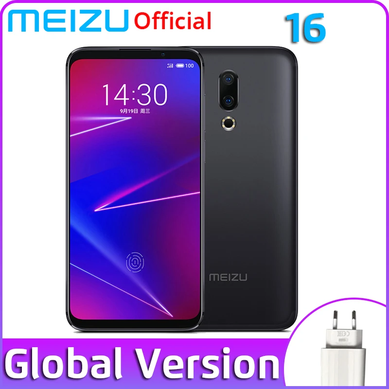 Meizu 16, 6 ГБ ОЗУ, 64 ГБ, 128 Гб ПЗУ, смартфон, глобальная версия Snapdragon 710, полноэкранный мобильный телефон, фронтальная камера 20 МП, разблокировка лица
