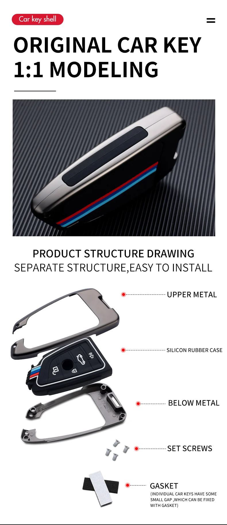 Custodia per chiave auto in lega di zinco Shell Cover per BMW X1 X3 X4 X5 F15 X6 G11 F48 F39 520 accessori per auto supporto Shell portachiavi protezione 12 Custodia per chiave auto in lega di zinco Shell Cover per BMW X1 X3 X4 X5 F15 X6 G11 F48 F39 520 accessori per auto supporto Shell portachiavi protezione -