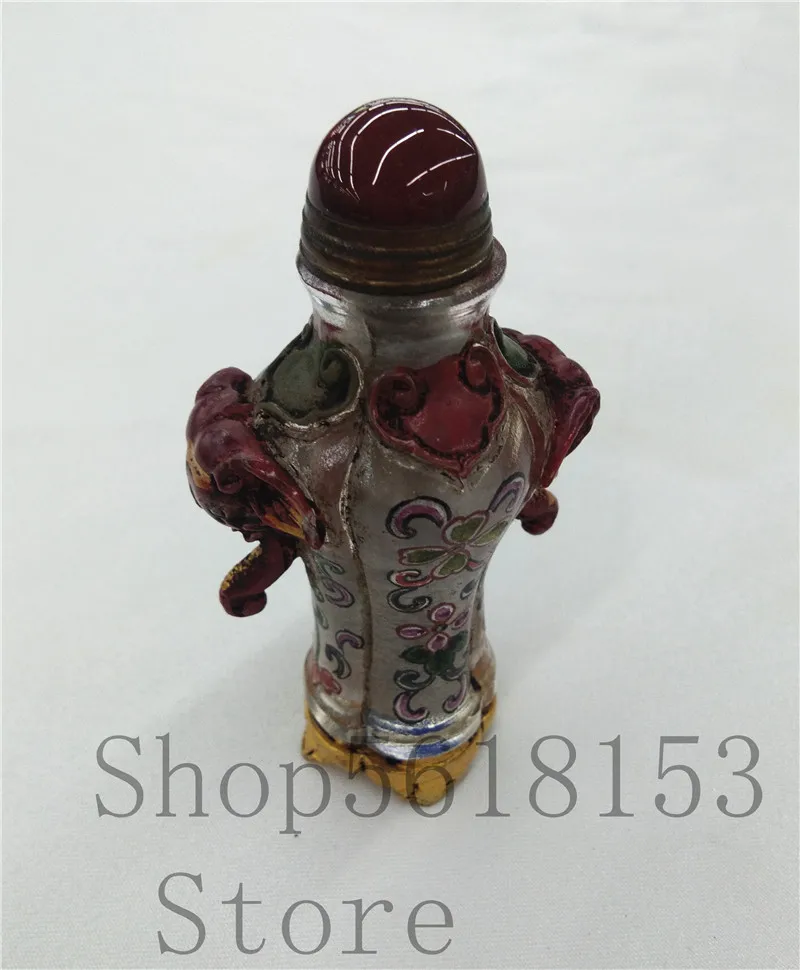 

Chinese Exquisite Handmade Liuli has eelephant crystal snuff bottle