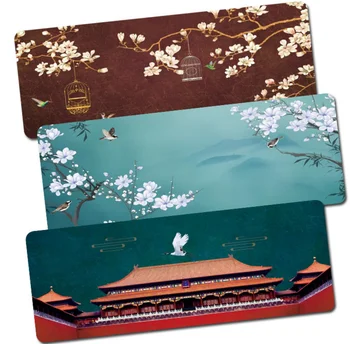 

Chinese style palace mouse pad waterproof oversized mouse pad custom creative lock edge thickening desk pad computer