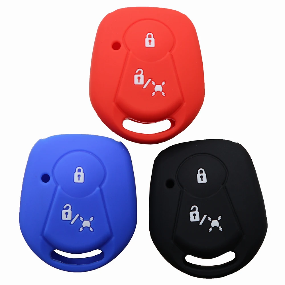 

2 Buttons Silicone Car Key Fob Cover Case For SSANGYONG ACTYON KYRON REXTON 2 Remote Jacket Keychain Car-styling