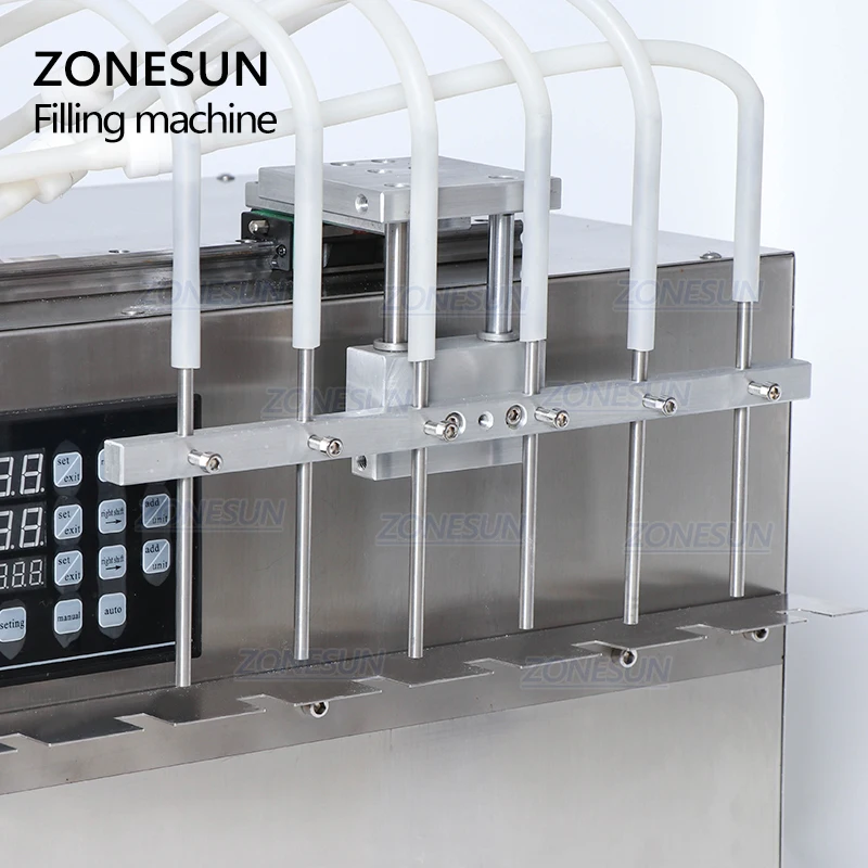 ZONESUN 6 головок самовсасывающий мешок для напитков разливочная машина с цифровым управлением компактная Точная машина для наполнения