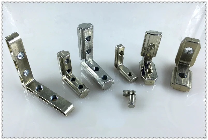 

T slot L type 90 degree EU standard 4040 aluminum profile Inside corner connector bracket with 2pcs screws 1pcs