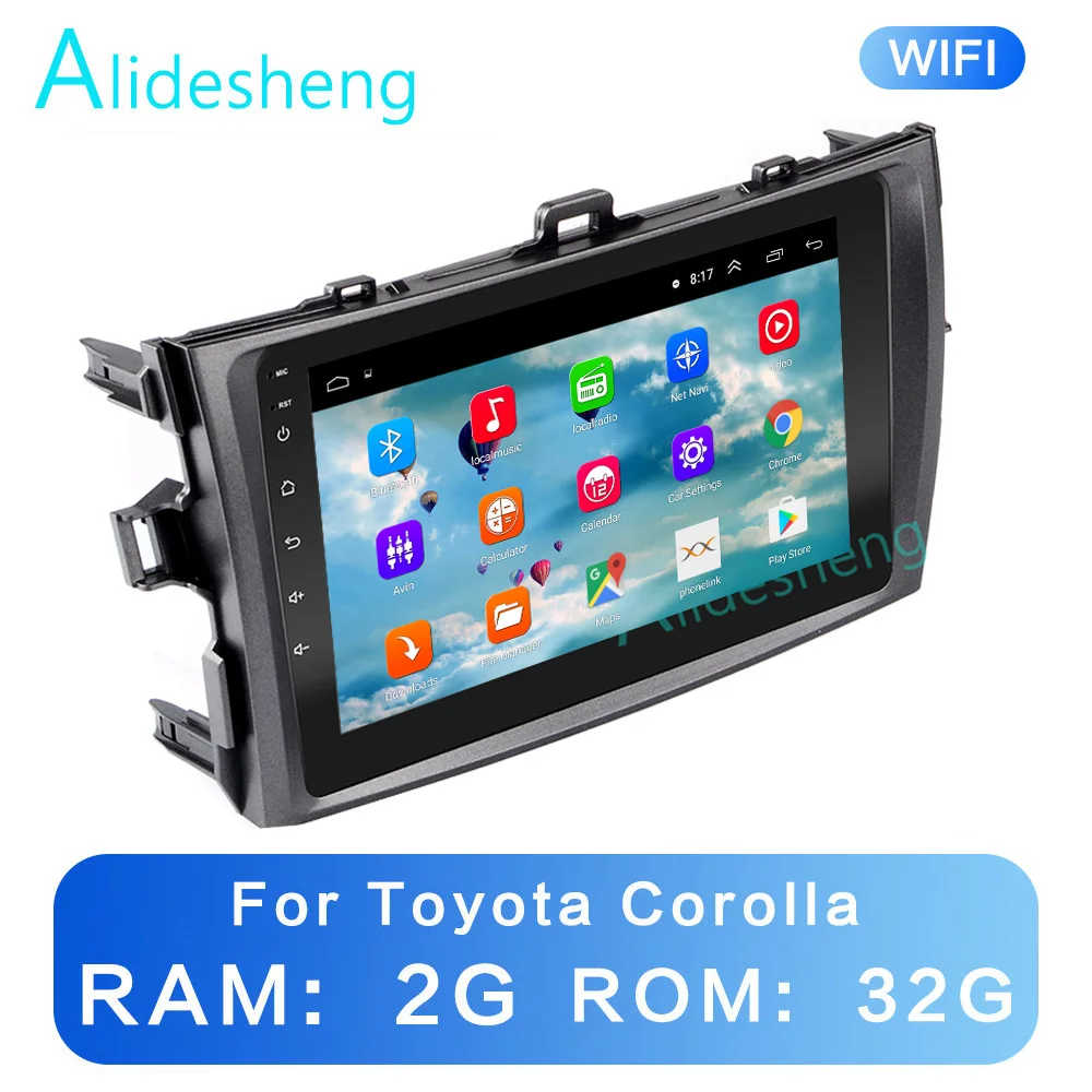 Автомобильный мультимедийный плеер 2 ГБ + 32 2.5D 2Din Android 8 1 GO GPS для Toyota Corolla E140/150 2006 2007