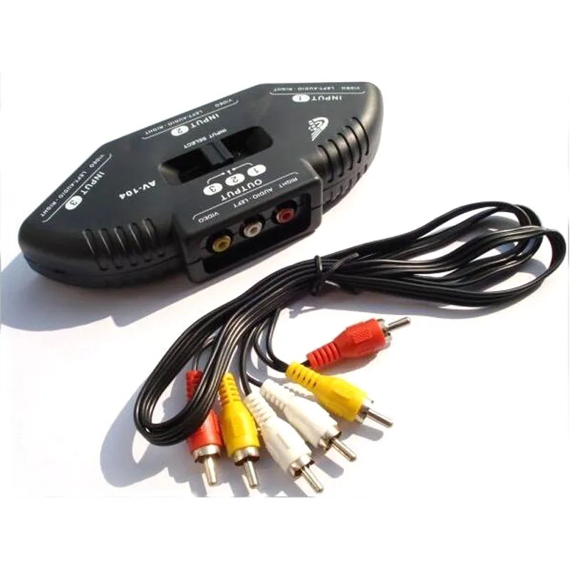 3 In 1 Out Rca Composite Av Cable Switcher Audio Video Av Rca Switch Splitter Selettore Per Stb Tv Lettore Dvd Xbox Ps2