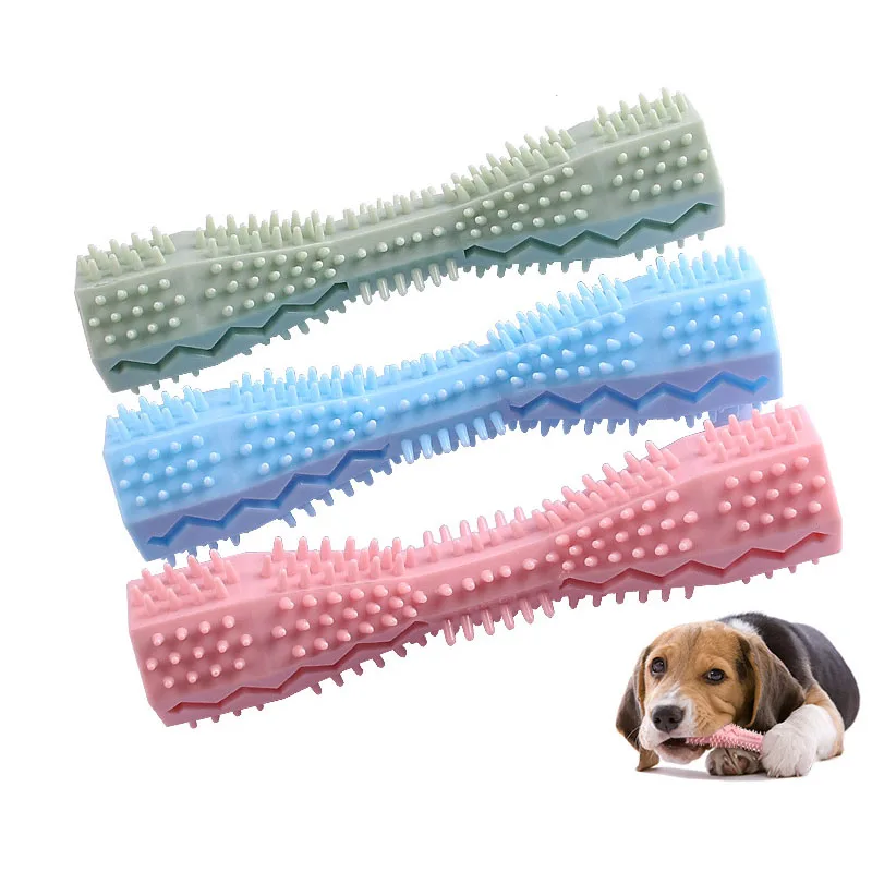 Cepillo de dientes duradero para s, palo de juguete para masticar, punto de Limpieza de dientes de goma suave, masaje de pasta de dientes para mascotas, suministros molares Para Mascotas - Imagen 3