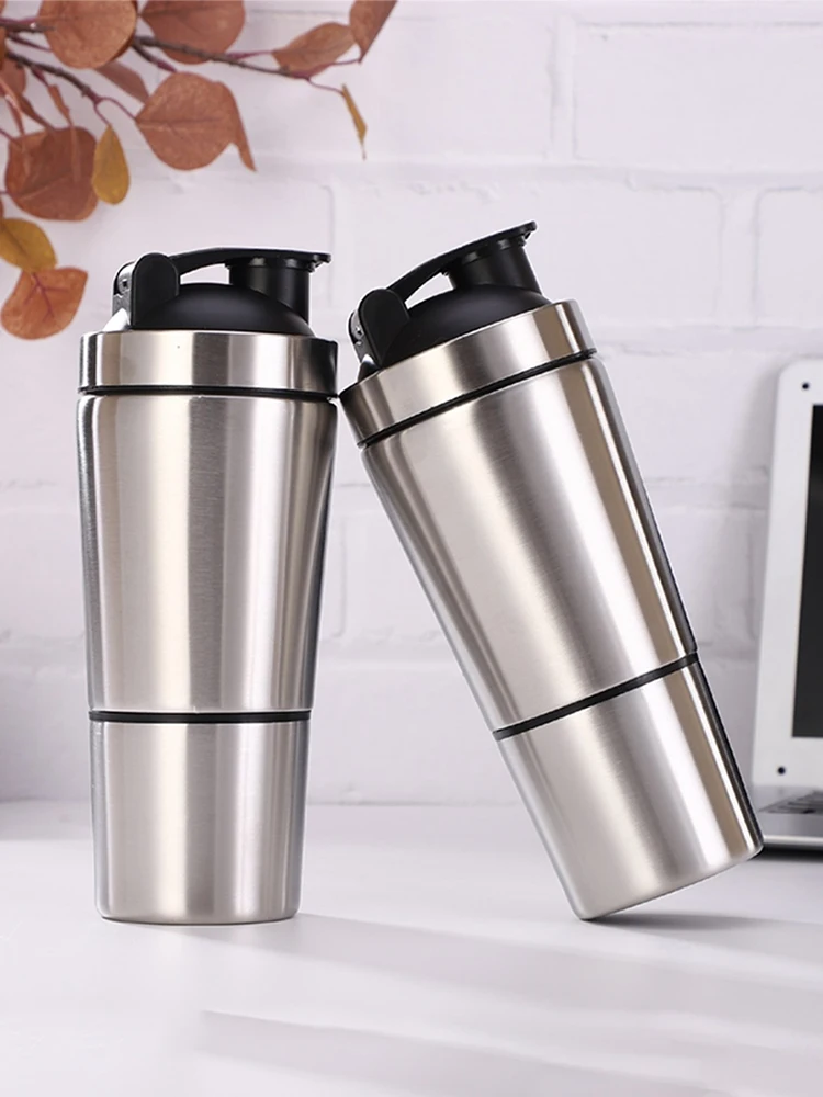 

Water Flessen Afneembare Wei-eiwit Poeder Sport Shaker Fles Voor Roestvrij Staal Cup Vacum Mixer Outdoor Drinkware