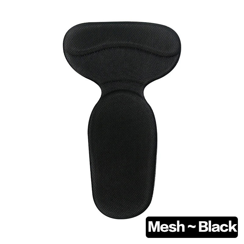 Mesh-Black 1 пара гель Уход за ногами ортопедическая стелька Т-образный силиконовый слой против скольжения Подушка пятки протектор туфли с вкладышем стельки - Цвет: Mesh-Black