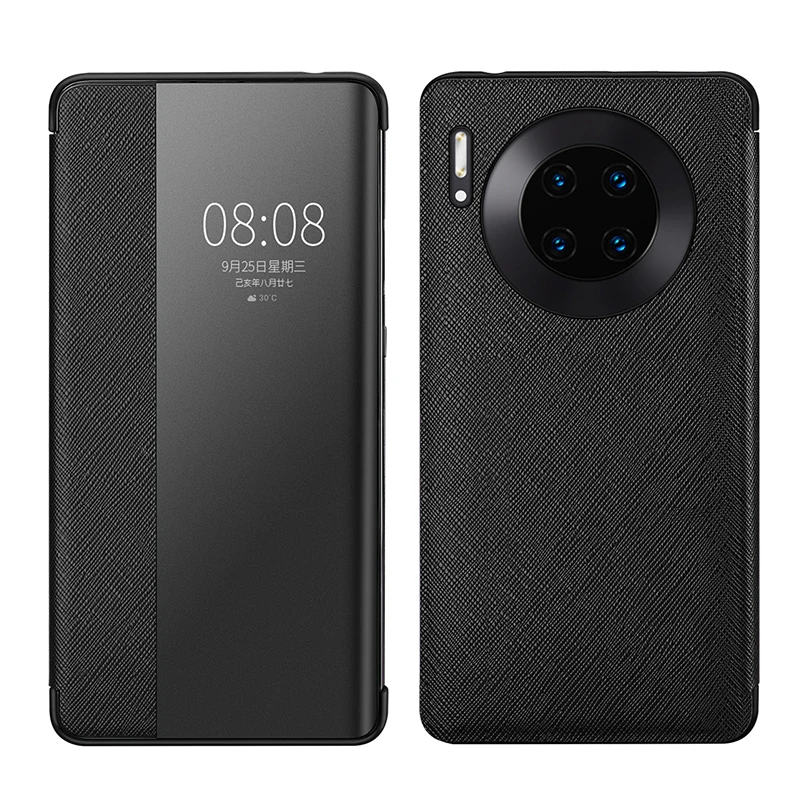 Чехол для Huawei Mate 30 Pro роскошный чехол из натуральной кожи с крестом и окошком