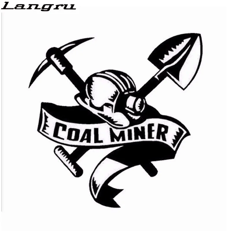 

Langru 15*15cm Miner Coal Tool Vinyl Decal Car Stickers Motorcycle Car Accessories Jdm