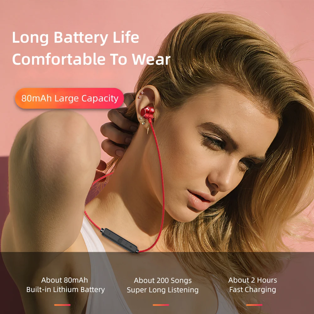Bluetooth V5 0 Wireless Earphone In Ear Stereo Earbuds With Mic Headset Phone Music Sport For Samsung Galaxy 9 iPhone Universal