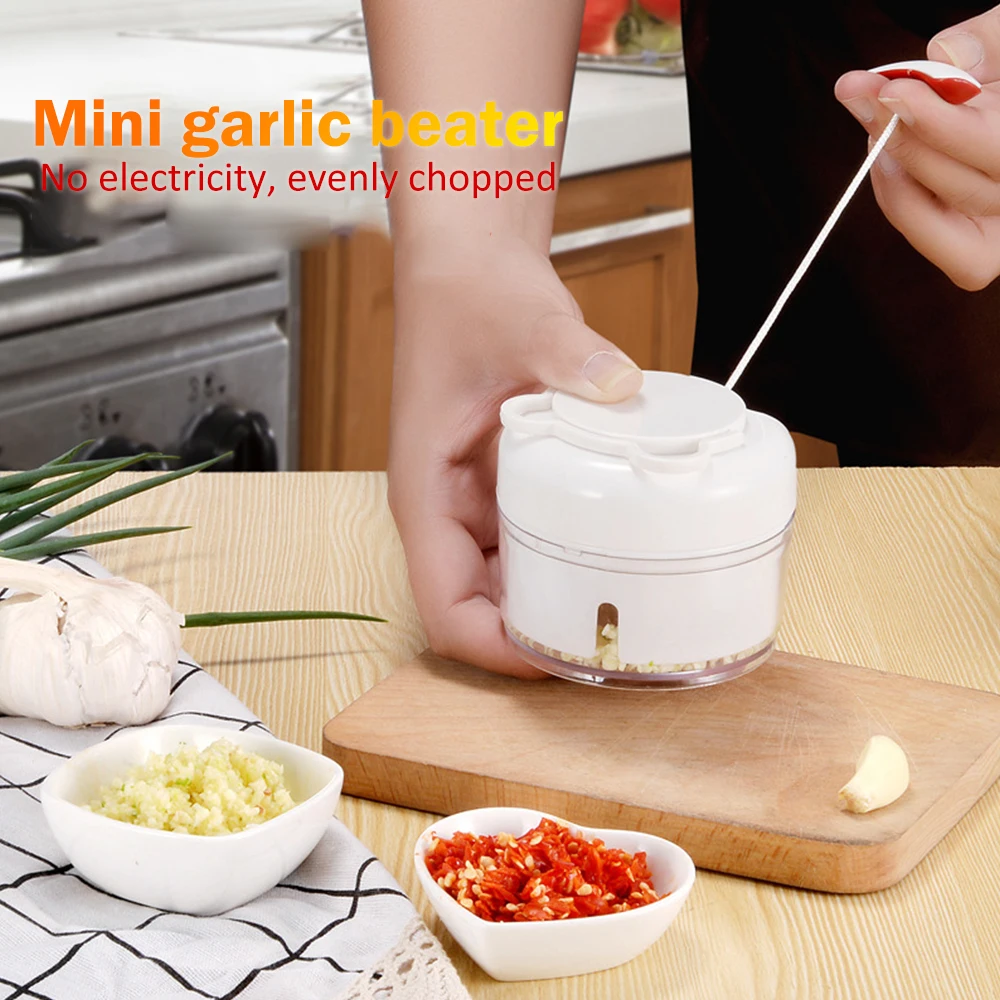 

Garlic Grinder Kitchen Pulling Food Mini Chopper Household Hand Manual Rope Processor Slicer Shredder Salad Maker Vegetable Tool