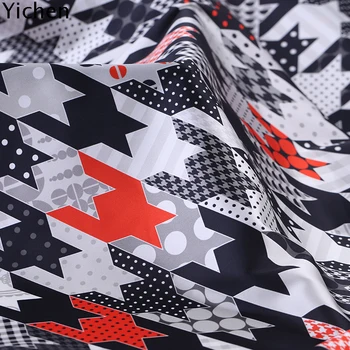

Fabric 93% natural & 7% spandex Printing Real Elastic Satin Cloth Plover Mulberry Dress Shirt