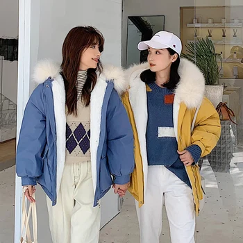 

women cotton jacket Down Cotton Short Fund Woman Fashion Loose Flight Serve Little Chap Student Thickening Cotton-padded Clothes