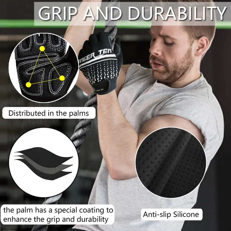 New Extra Grip Workout Gloves Full Finger Palm Protection for Weightlifting  Cycling Gym Fitness Sports Drop Shipping