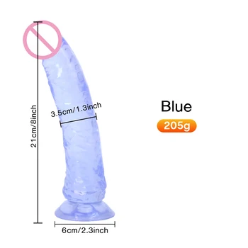 Cheap Anal Plug Dildo Women'S Suction Cup Jelly Penis Big Dick Sex Toys For Women Soft Crystal Dildos Cock Intimate Goods Shop 5