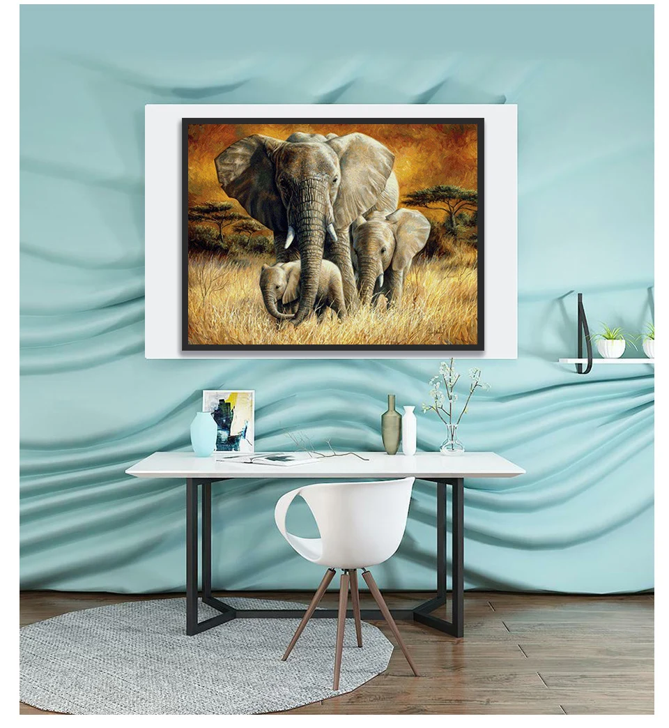 5D DIY алмазная живопись Животные слона Набор для вышивания крестиком Алмазная вышивка с Стразы Мозаика Декор для дома