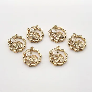 

New arrival! 20x17mm 50pcs Glass/Cubic Zirconia goldfish charm for Earring DIY Making, Jewelry Accessories Findings & Component