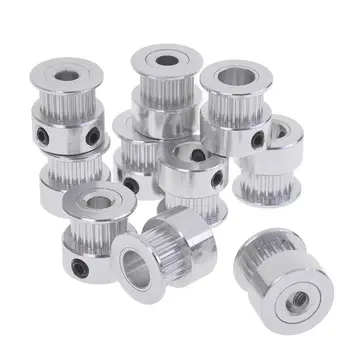 

Silver Timing Pulley Sheaves Parts 5pcs 20 teeth For 3D Reprap Printer