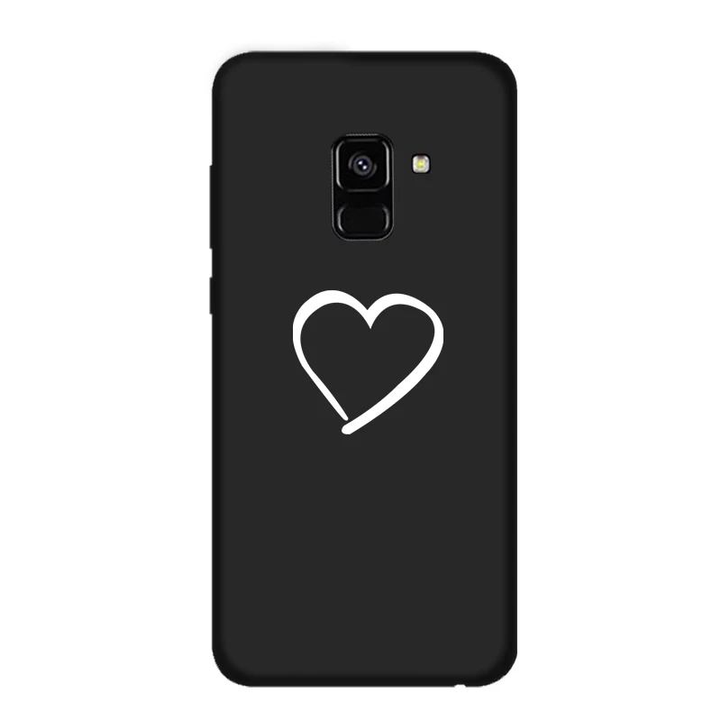 Love 1 black case Мягкое разноцветное сердце «любовь» чехол для samsung Galaxy A7 A6 A8 A9 J4 J6 J8 плюс A3 A5 A7 A750F чехол coque - Цвет: Love 1 black case