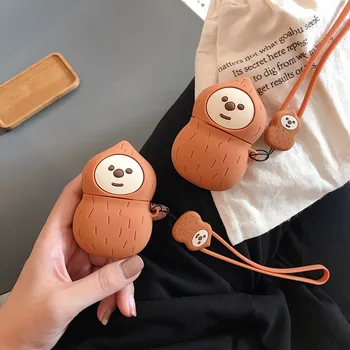 

for apple Bluetooth headset Earphone Case Cute Cartoon Peanuts Strap Cases For airpods 1 2 soft Silicone protective cover